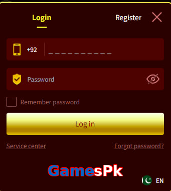 GamesPk login preview